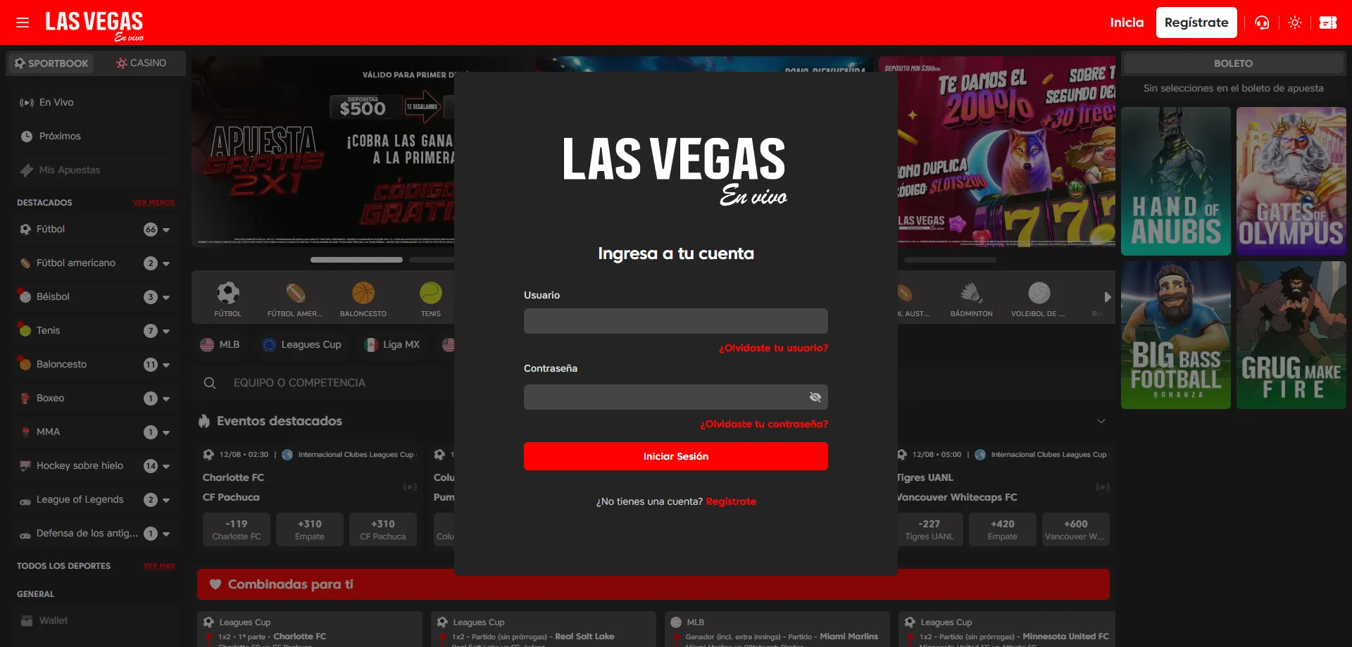 Verificación y activación de cuenta en Las Vegas en Vivo Casino
