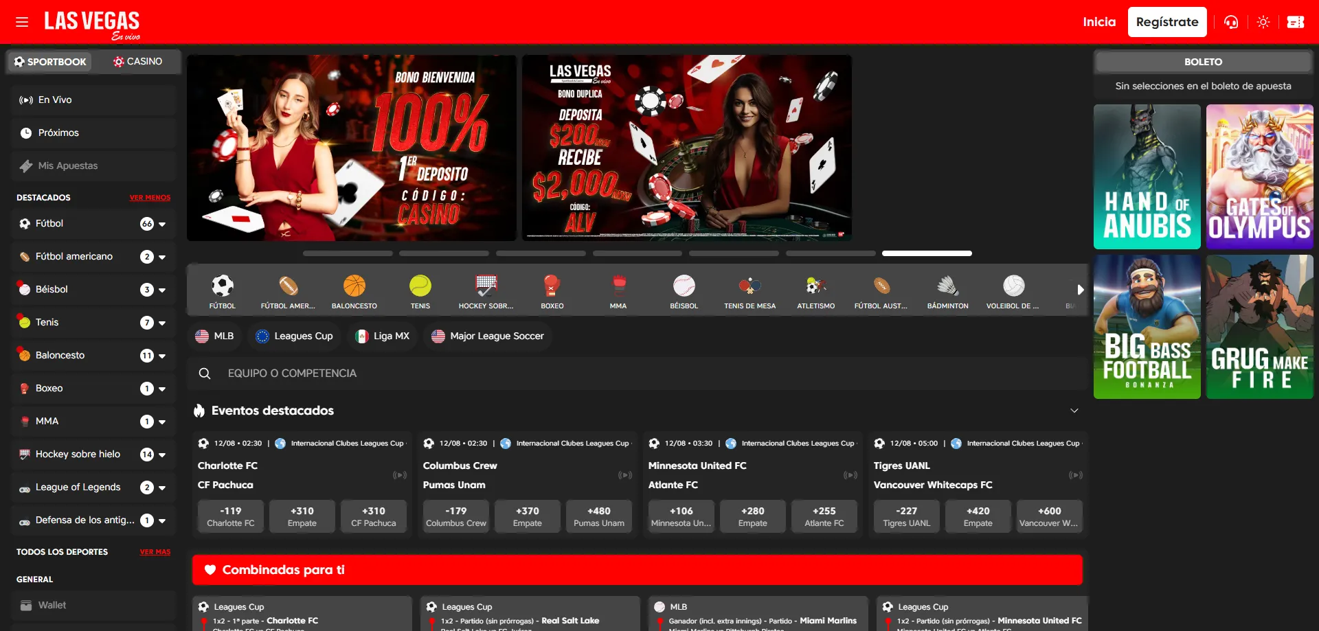 Acceso y bienvenida a la plataforma Las Vegas en Vivo Casino en México