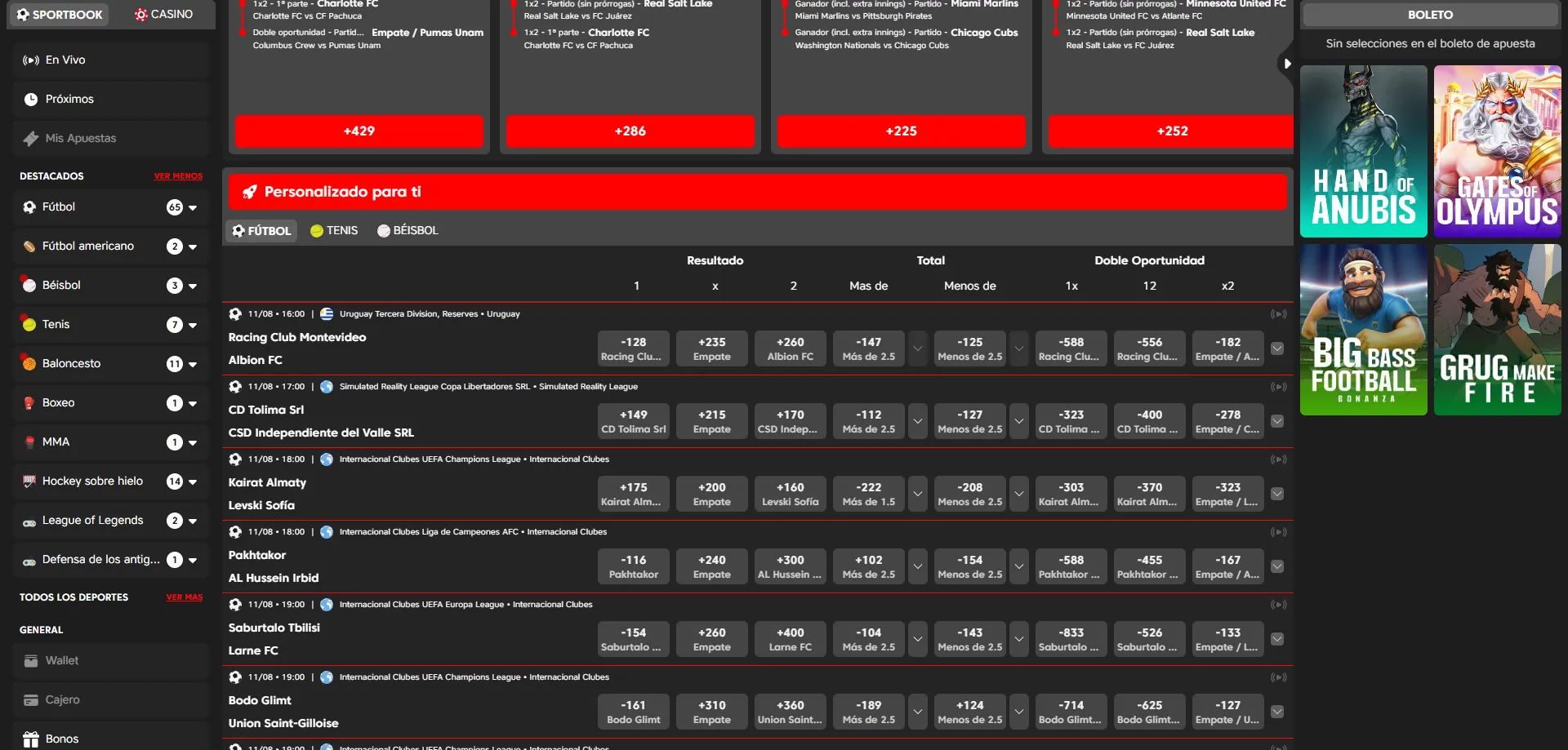 Apuestas deportivas en Las Vegas en Vivo Sportsbook México