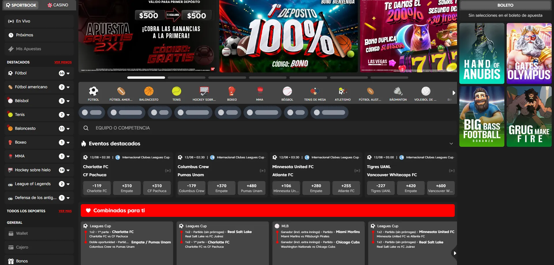 Eventos especiales y apuestas deportivas en Las Vegas en Vivo Casino