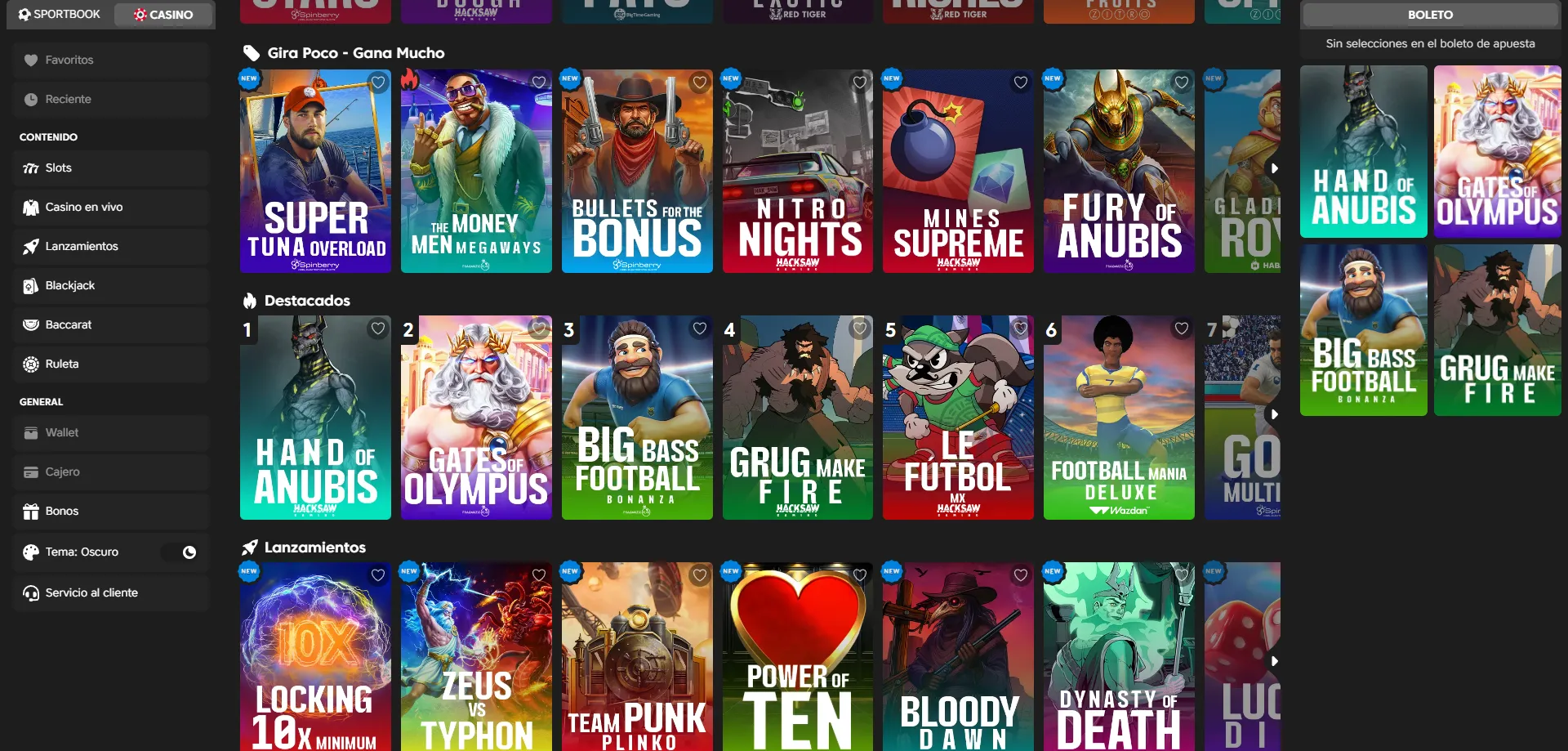 Giros gratis en tragamonedas seleccionadas de Las Vegas en Vivo Casino